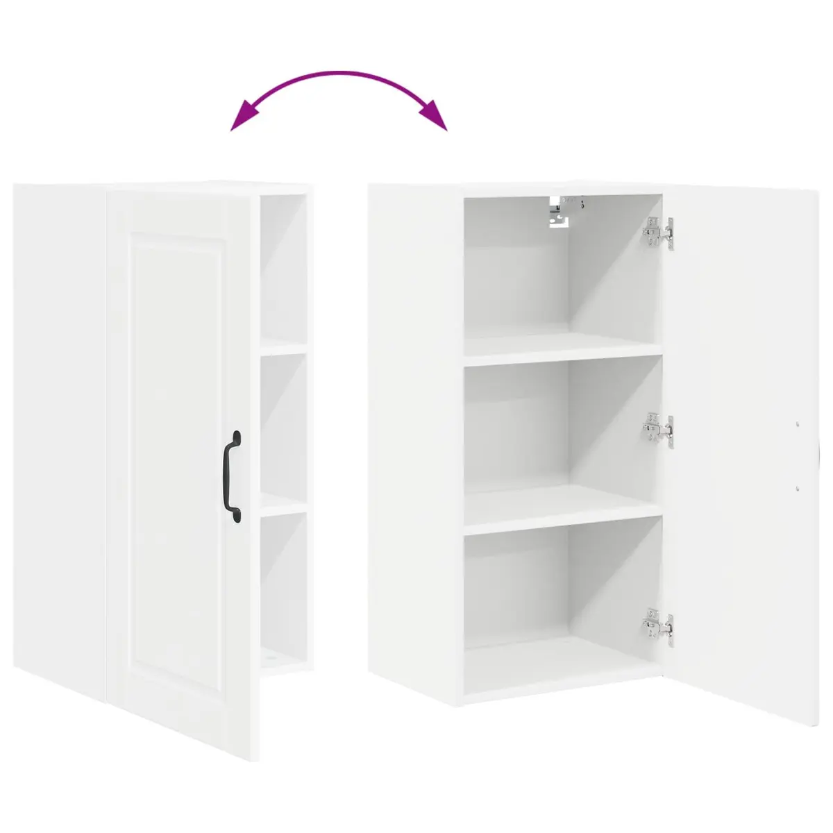 White Wall-Mounted Kitchen Storage Cabinet 40x31x80cm