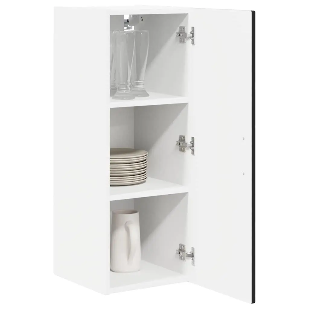 Black Wall Cabinet Kitchen Storage 40x31x80cm