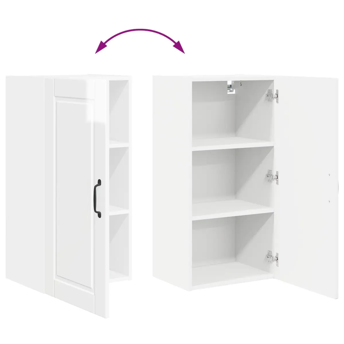High Gloss White Wall Cabinet for Kitchen Storage