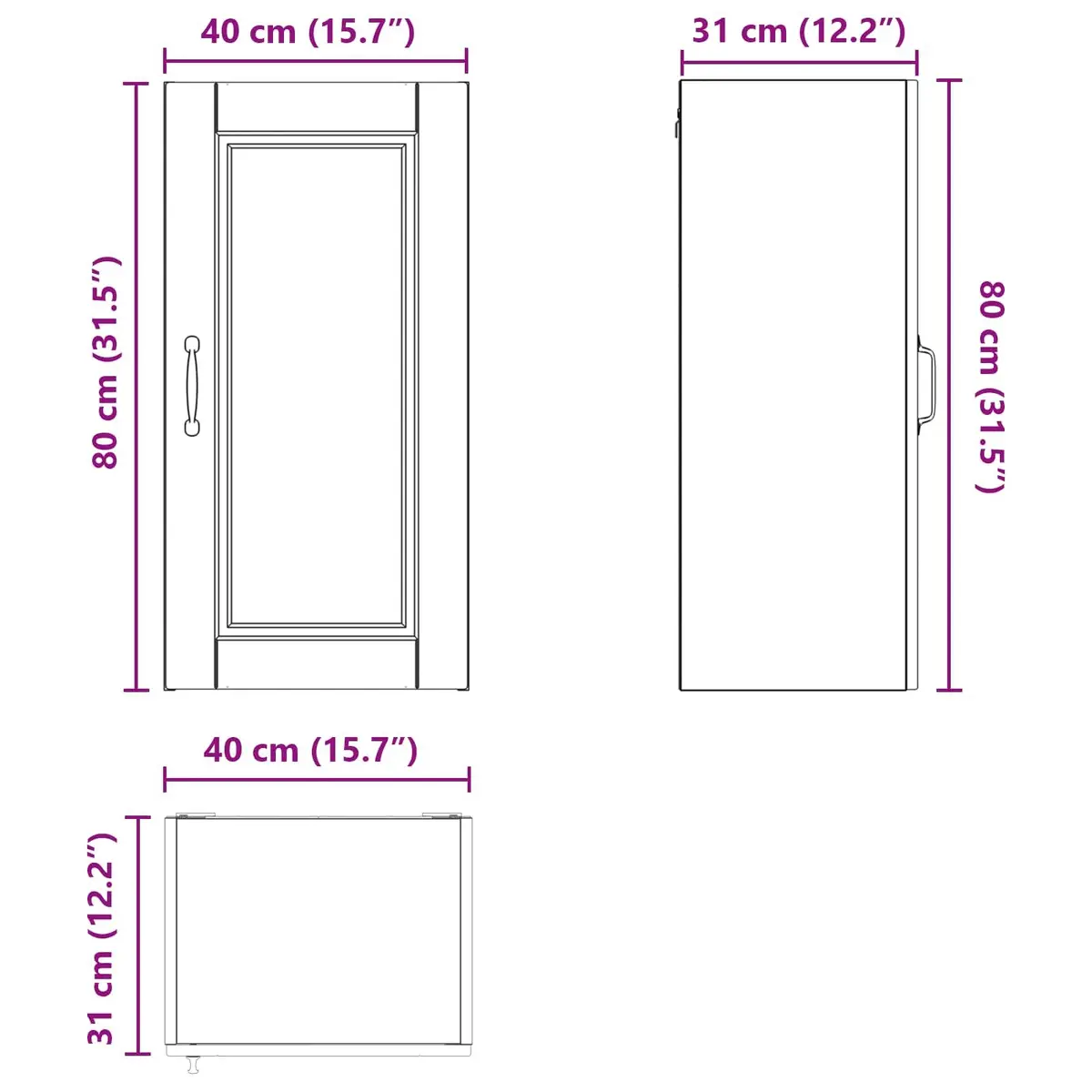 High Gloss White Wall Cabinet for Kitchen Storage