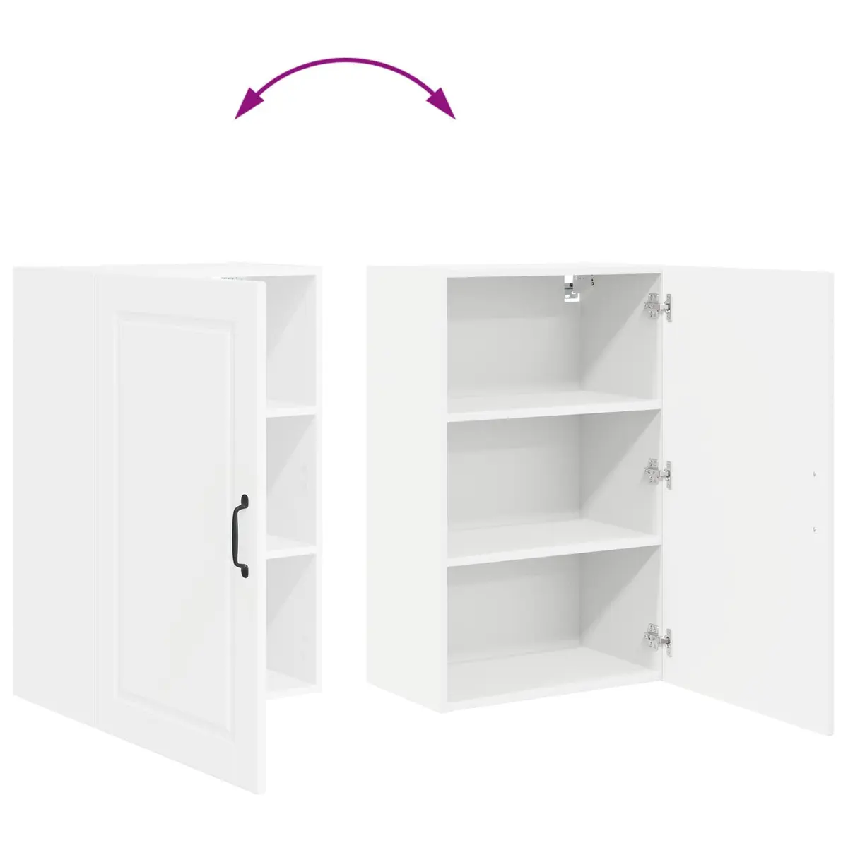 Wall Cabinet Kitchen Storage White 50 x 31 x 80 cm Engineered Wood Shelves