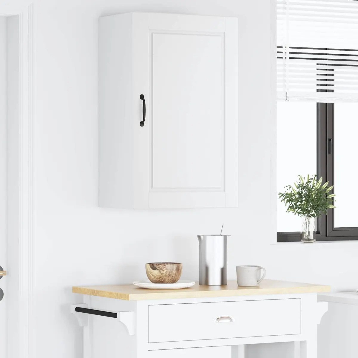 Wall Cabinet Kitchen Storage White 50 x 31 x 80 cm Engineered Wood Shelves