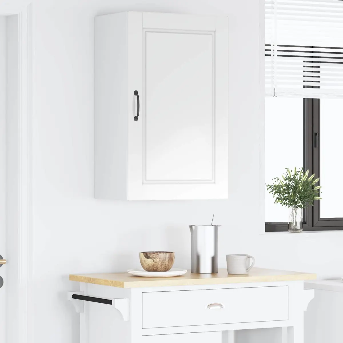 High Gloss White Wall-Mounted Kitchen Cabinet