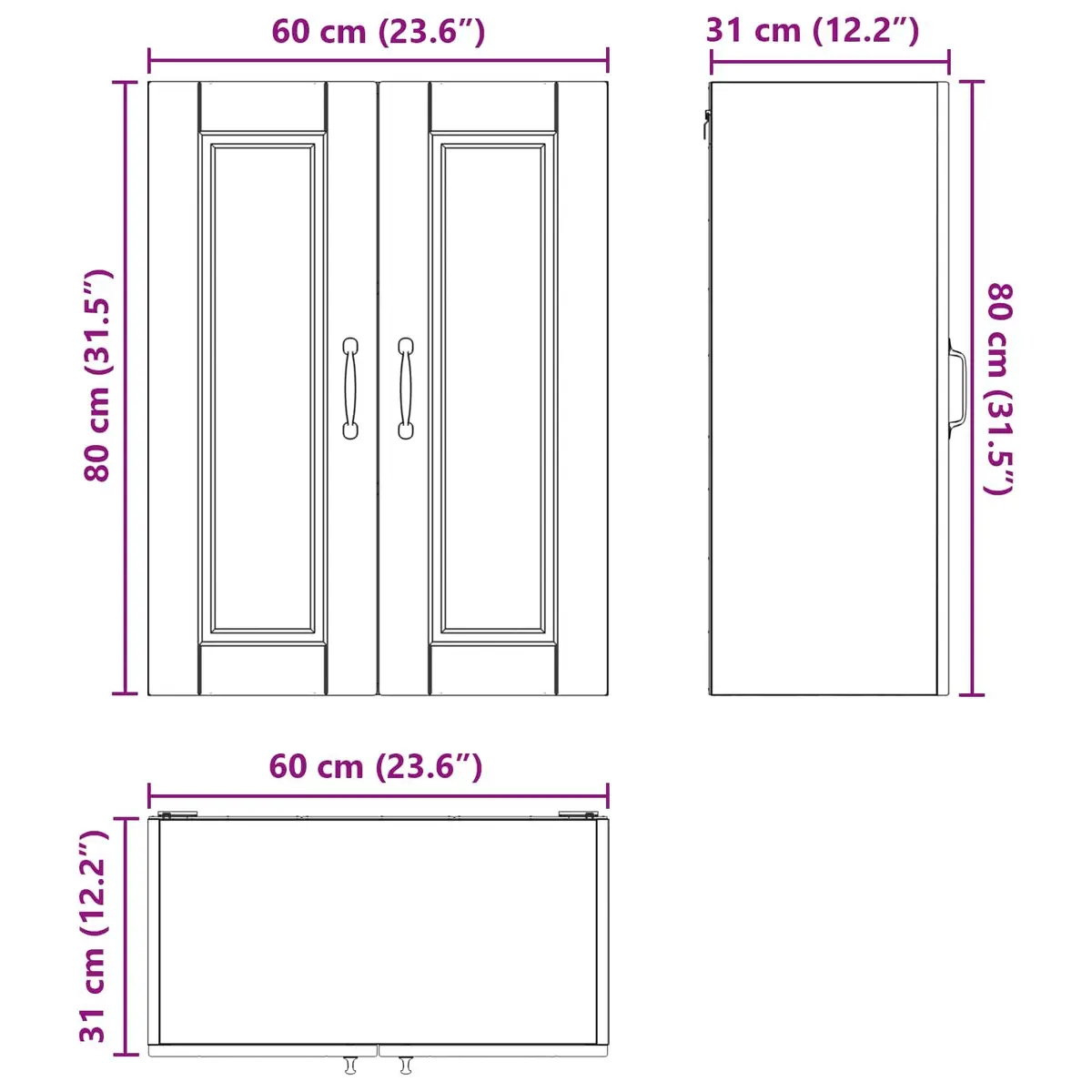 PORTO White Kitchen Wall Cabinet for Organized Storage