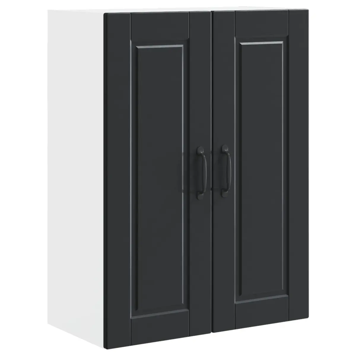 Black Engineered Wood Wall Cabinet for Kitchen Storage