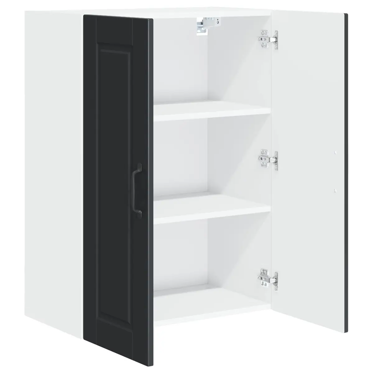 Black Engineered Wood Wall Cabinet for Kitchen Storage