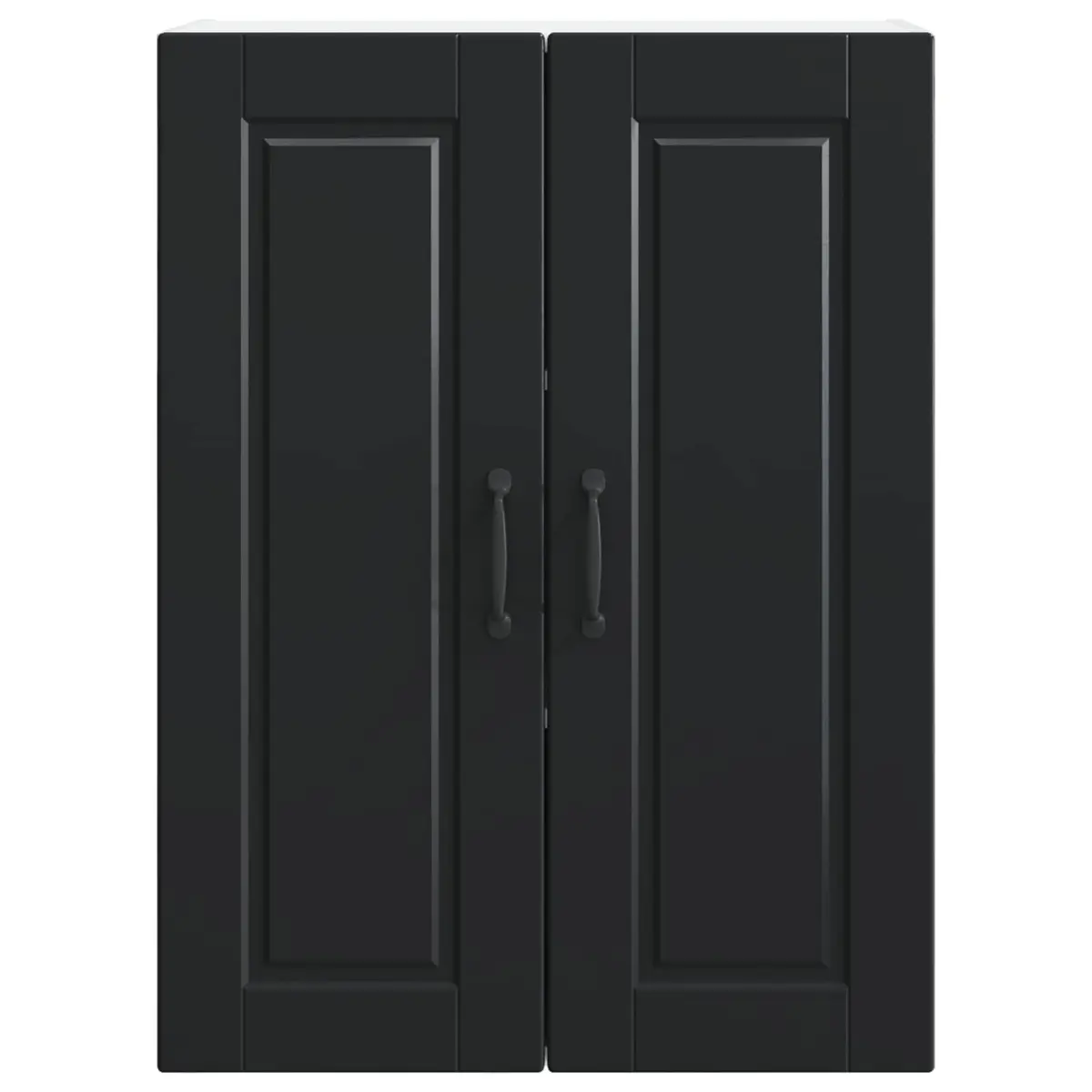 Black Engineered Wood Wall Cabinet for Kitchen Storage