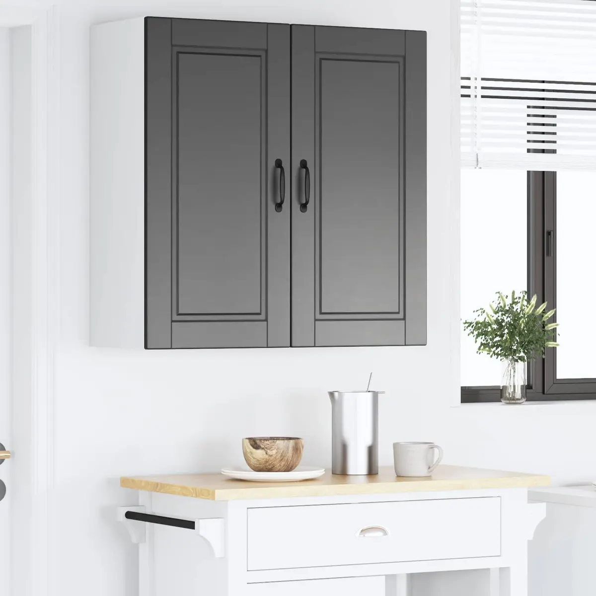 Wall Cabinet Black 80x31x80cm Engineered Wood