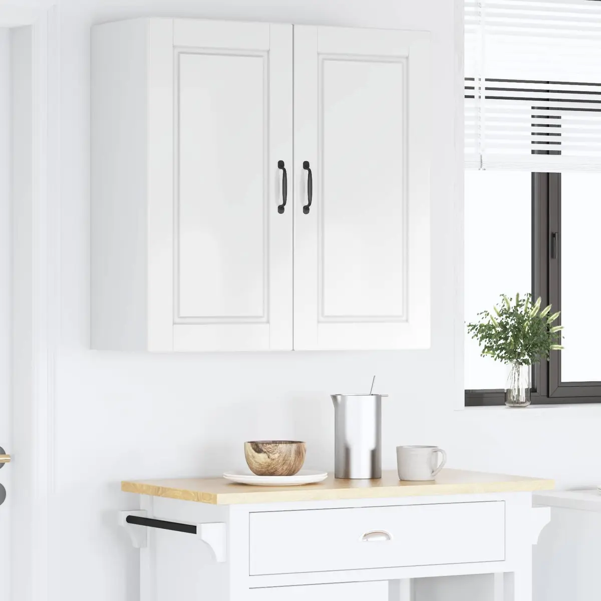 High Gloss White Modern Wall Cabinet for Kitchen Storage
