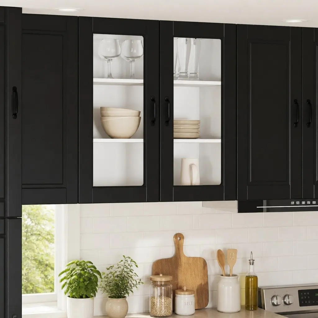Wall Cabinet Black 80x31x80cm Engineered Wood