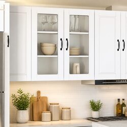 High Gloss White Wall Glass Cabinet for Kitchen Storage