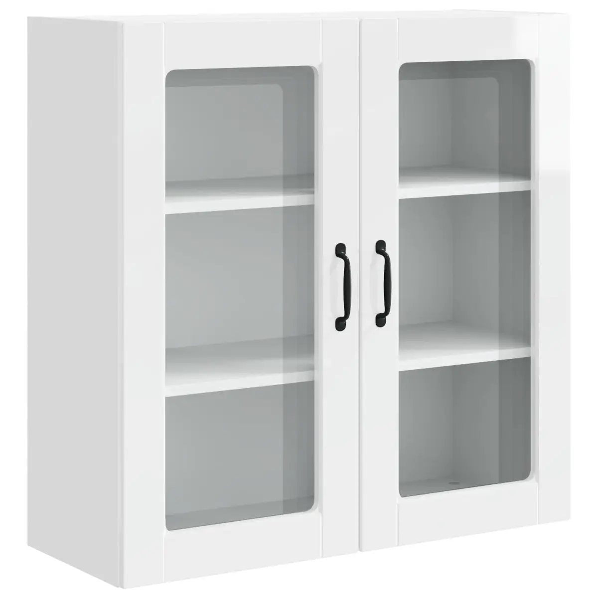 High Gloss White Wall Glass Cabinet for Kitchen Storage