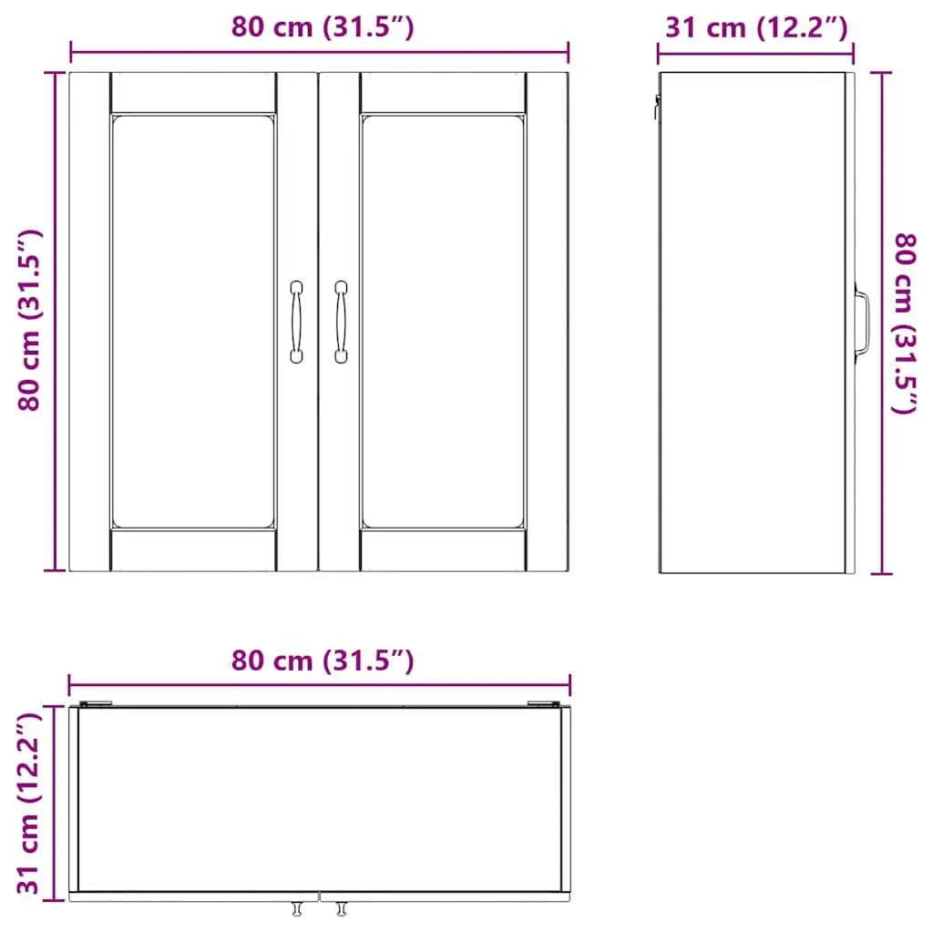 High Gloss White Wall Glass Cabinet for Kitchen Storage