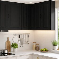 Black Wall Corner Kitchen Cabinet for Modern Spaces