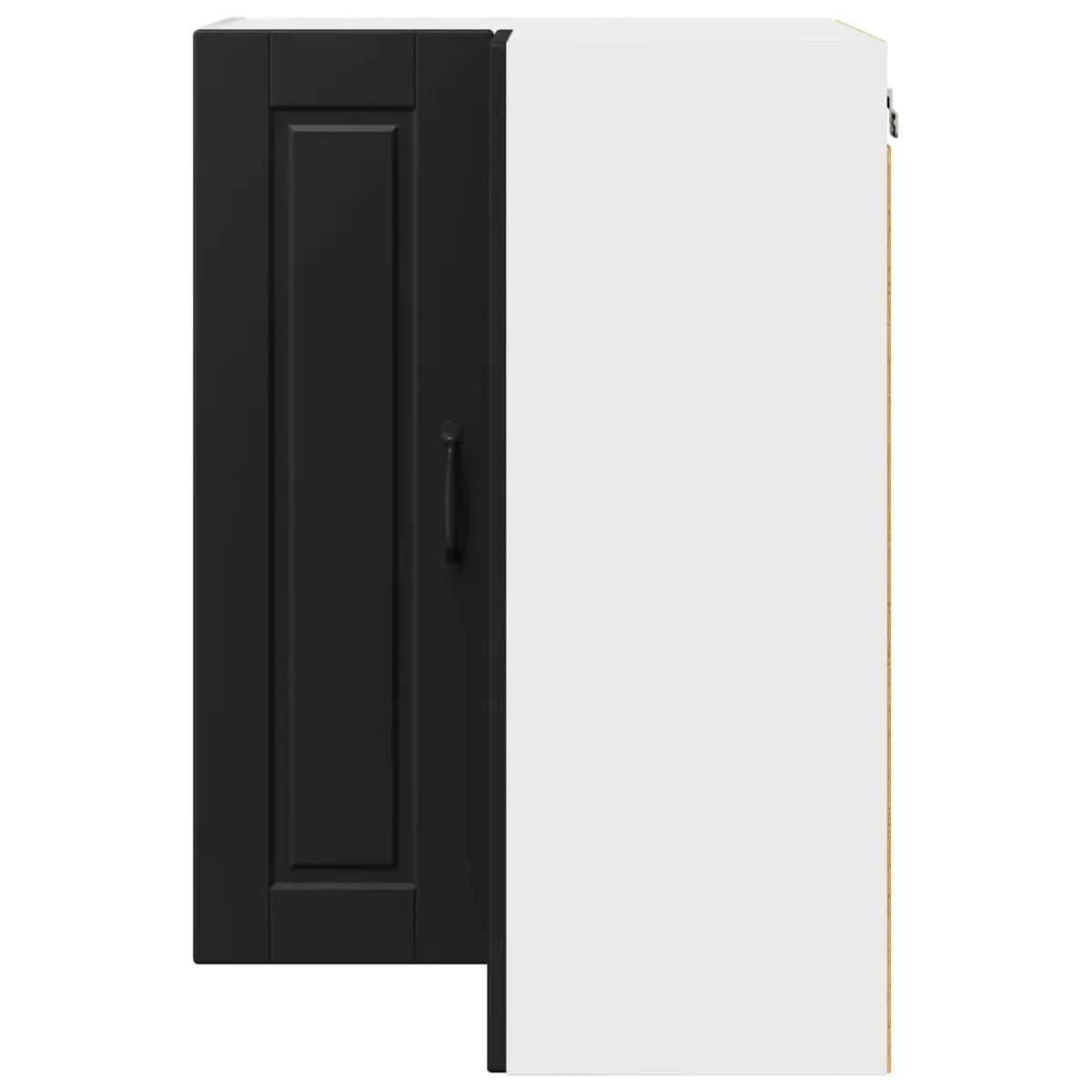 Wall Corner Kitchen Cabinet Black 57x57x80cm Storage Shelves Organiser Unit