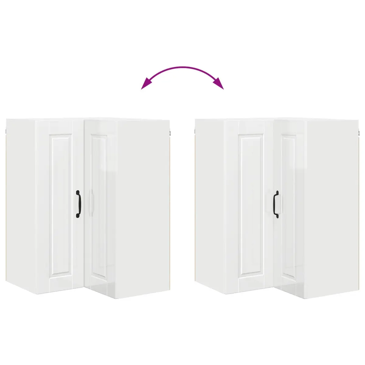 High Gloss White Wall Corner Cabinet for Kitchens