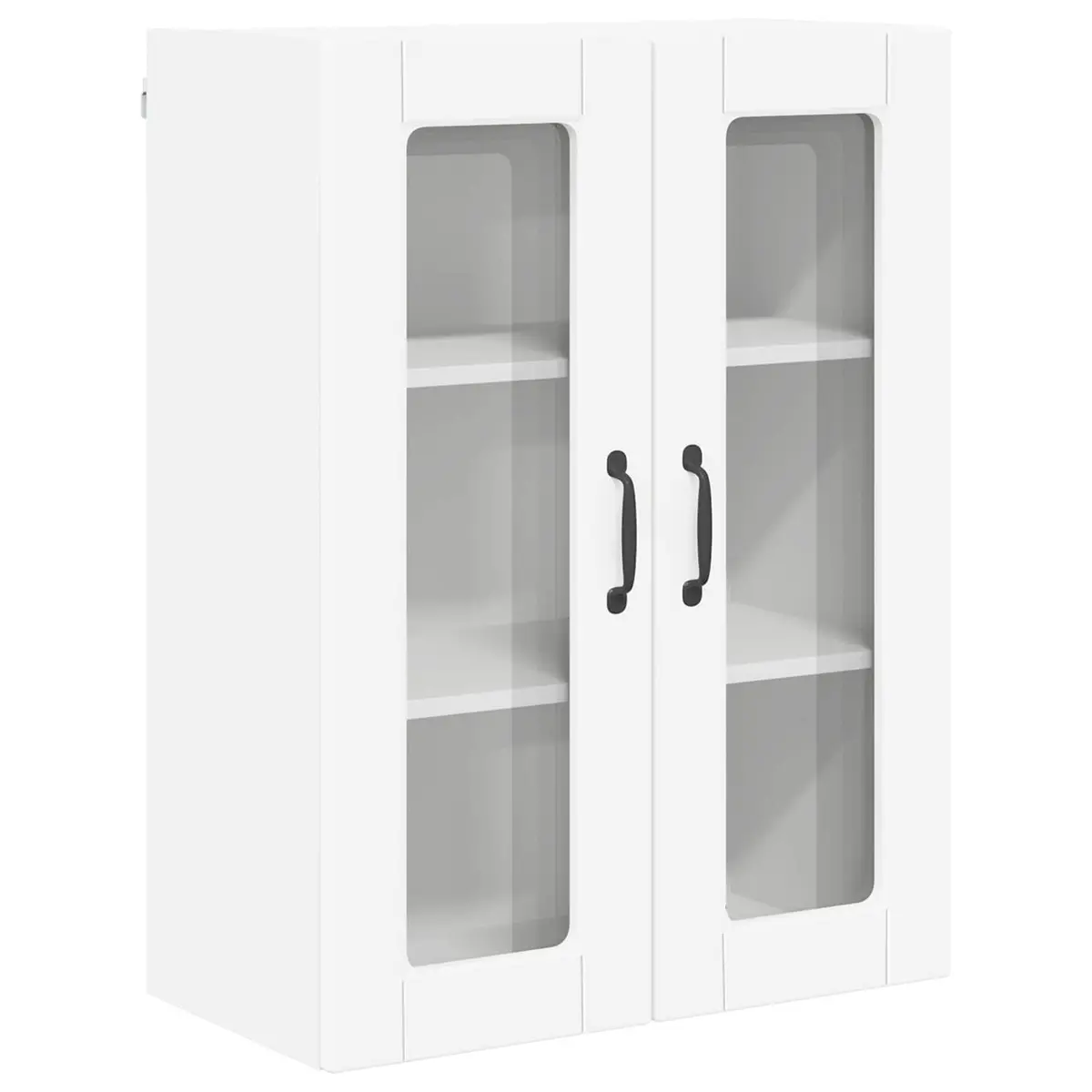 White Wall Mounted Glass Kitchen Cabinet for Storage