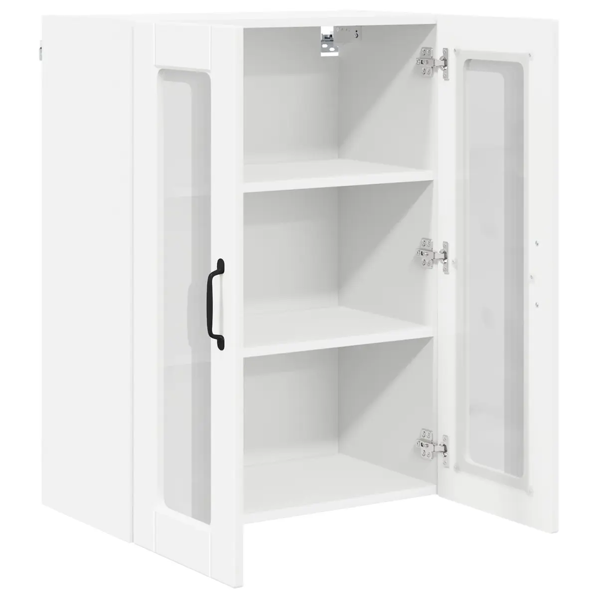 White Wall Mounted Glass Kitchen Cabinet for Storage
