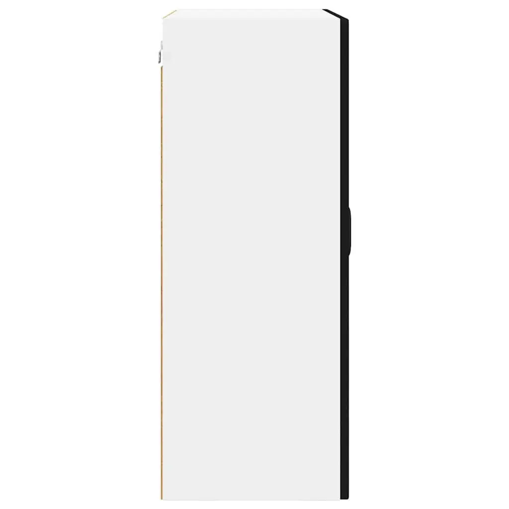 Black Wall Glass Cabinet for Kitchen Storage 60x31x80cm