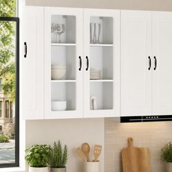 Elegant White Wall-Mounted Kitchen Cabinet 40x31x100cm
