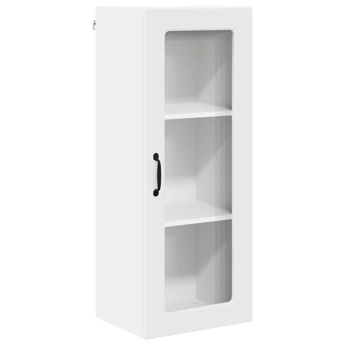 Wall-Mounted Kitchen Cabinet White 40x31x100cm Engineered Wood Storage Unit with Glass Elements