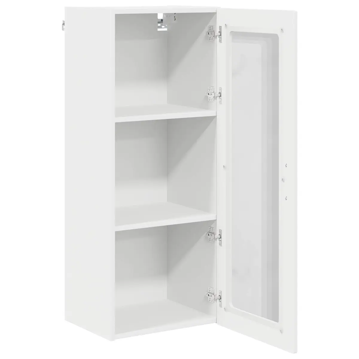 Wall-Mounted Kitchen Cabinet White 40x31x100cm Engineered Wood Storage Unit with Glass Elements