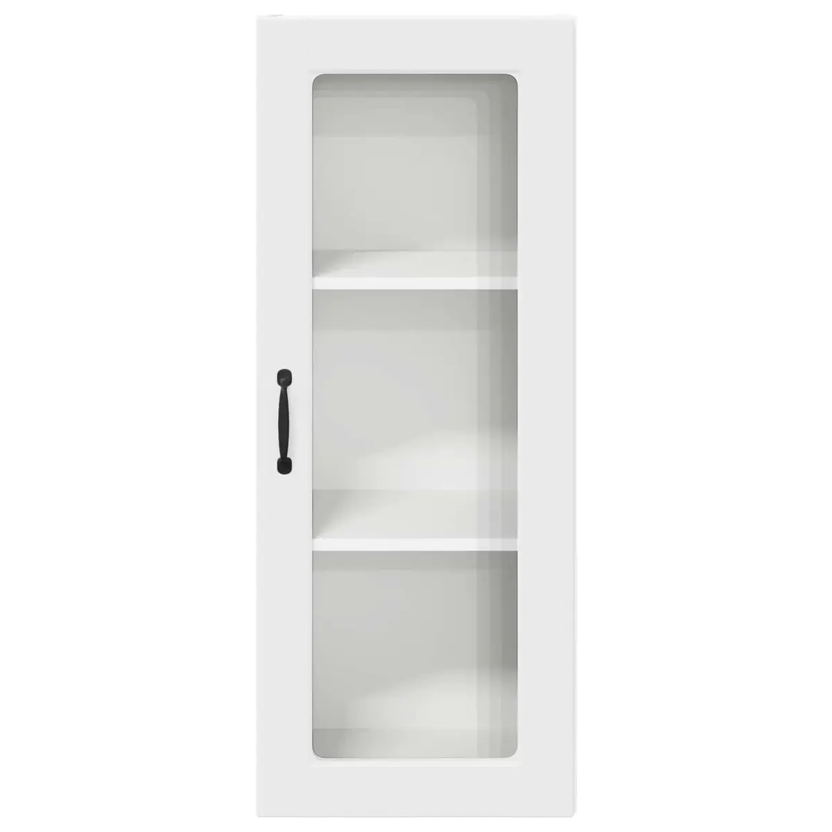 Wall-Mounted Kitchen Cabinet White 40x31x100cm Engineered Wood Storage Unit with Glass Elements