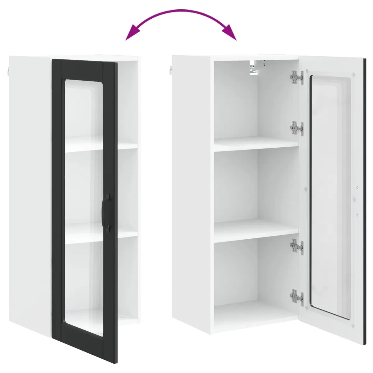 Wall Cabinet Black 40x31x100cm Engineered Wood Kitchen Storage