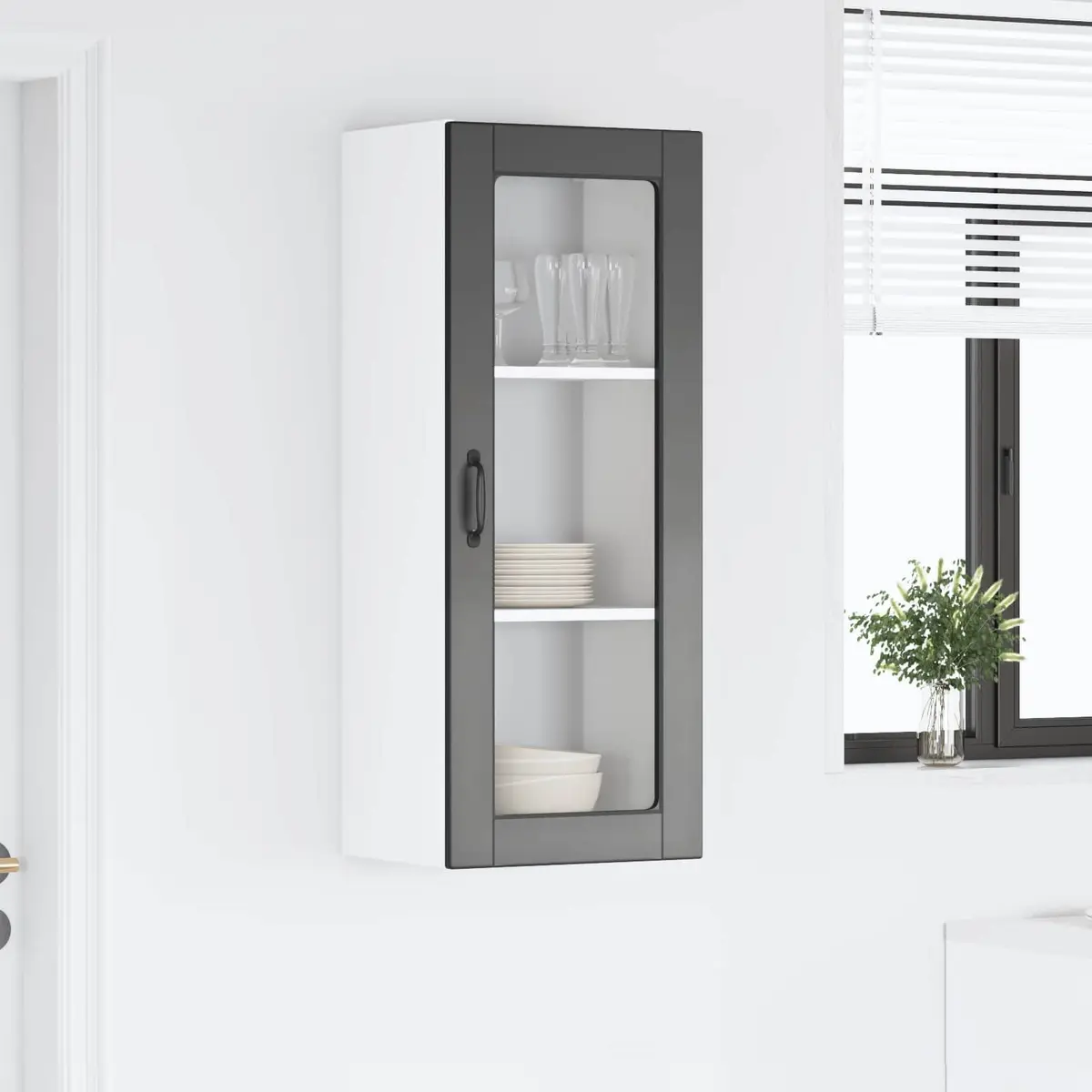 Wall Cabinet Black 40x31x100cm Engineered Wood Kitchen Storage