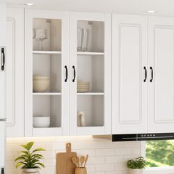 Modern High Gloss White Wall-Mounted Kitchen Cabinet