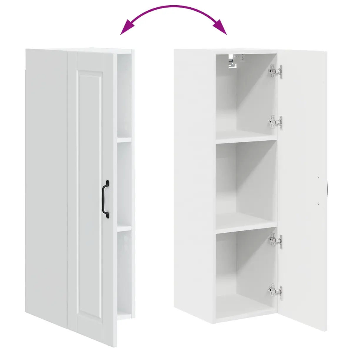White Wall Cabinet Kitchen Storage Unit 30x31x100cm