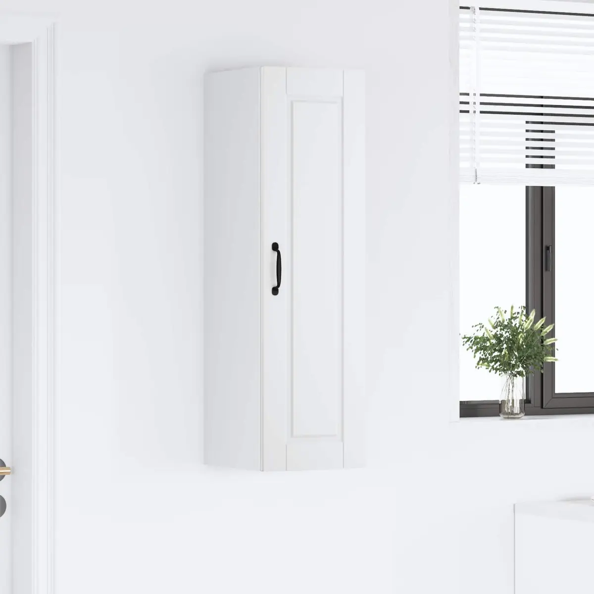 White Wall Cabinet Kitchen Storage Unit 30x31x100cm