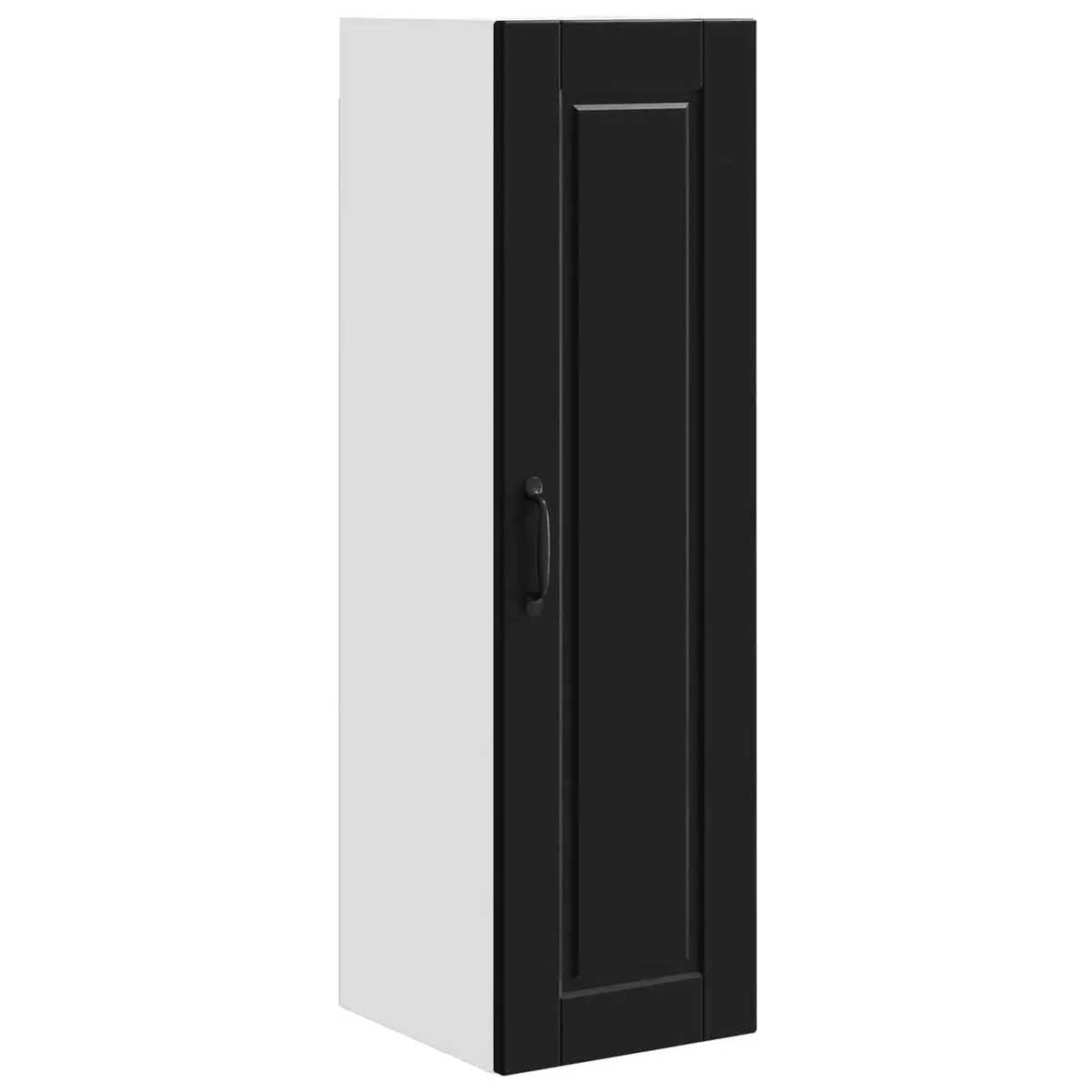Black Engineered Wood Wall Cabinet for Kitchen Storage