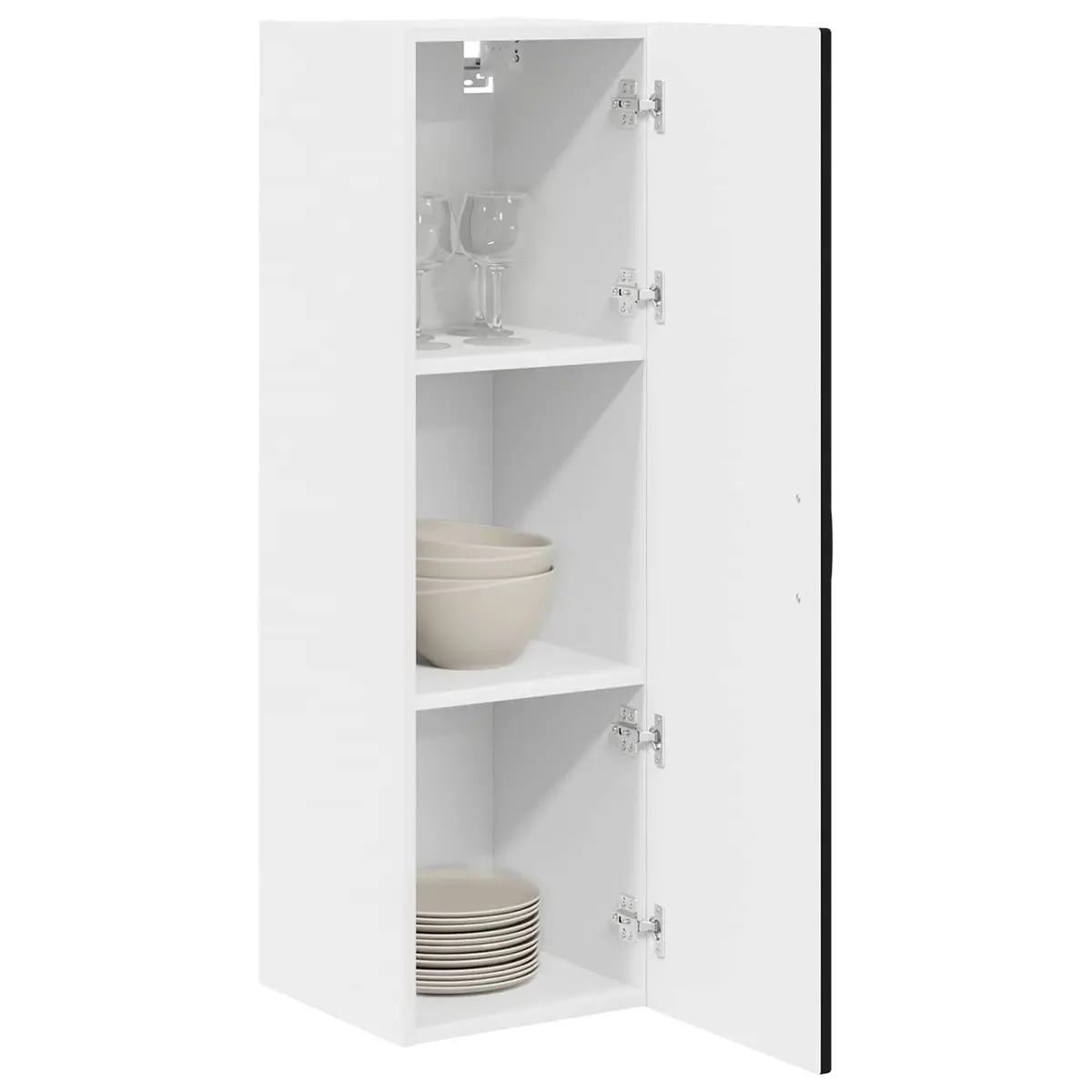 Black Engineered Wood Wall Cabinet for Kitchen Storage