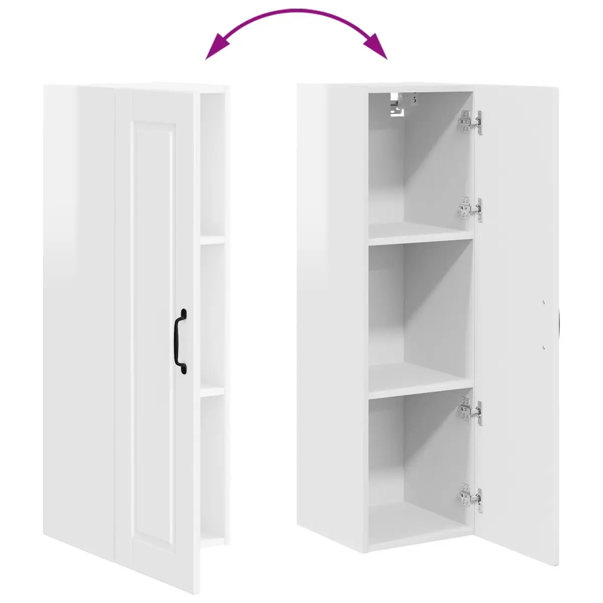 High Gloss White Wall-Mounted Kitchen Cabinet