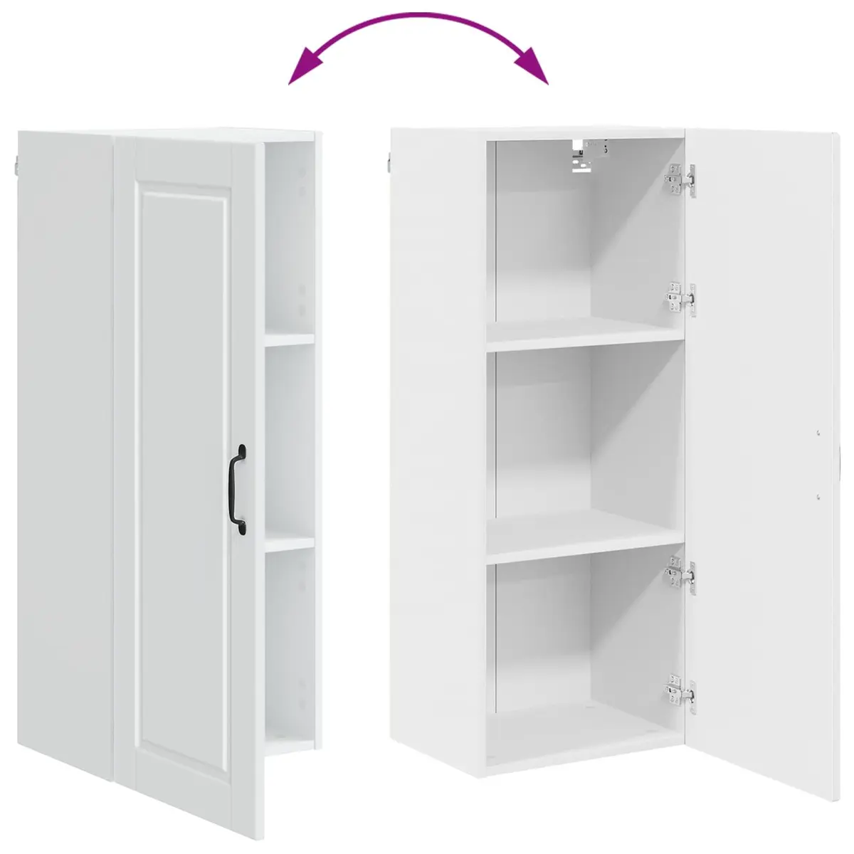 Wall Cabinet White Modern 40 x 31 x 100 cm Engineered Wood