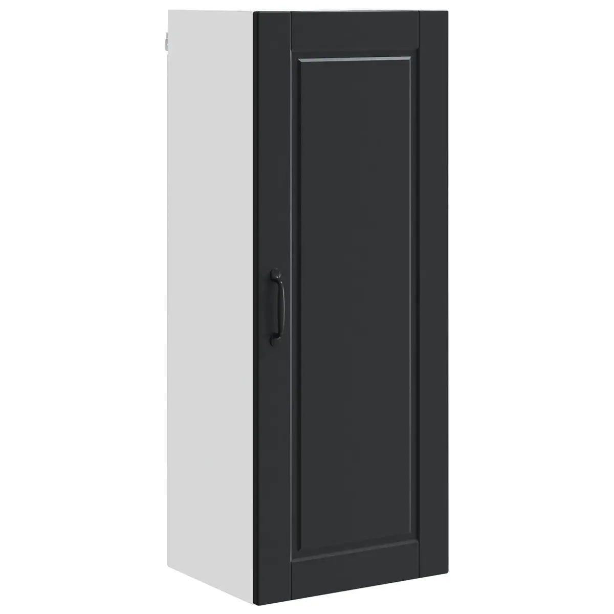 Black Engineered Wood Wall Cabinet for Kitchen Storage
