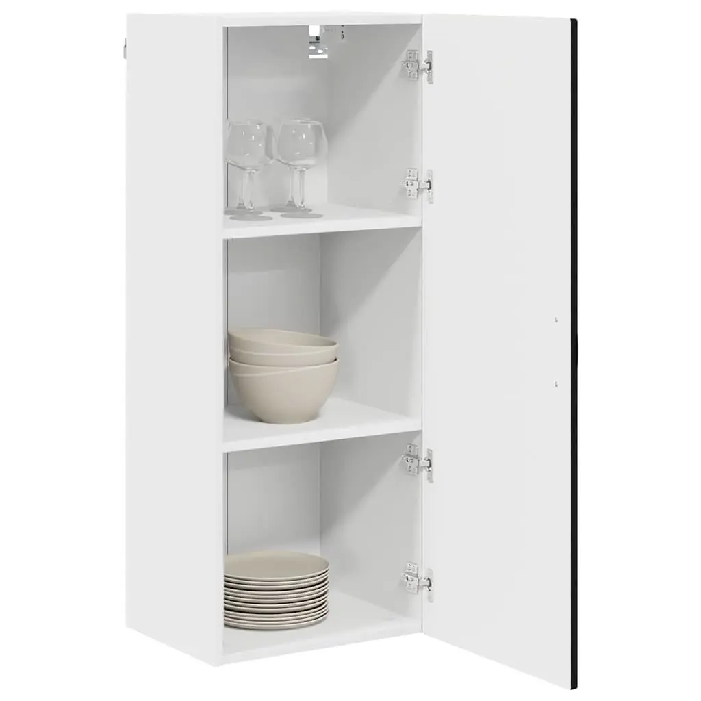 Black Engineered Wood Wall Cabinet for Kitchen Storage