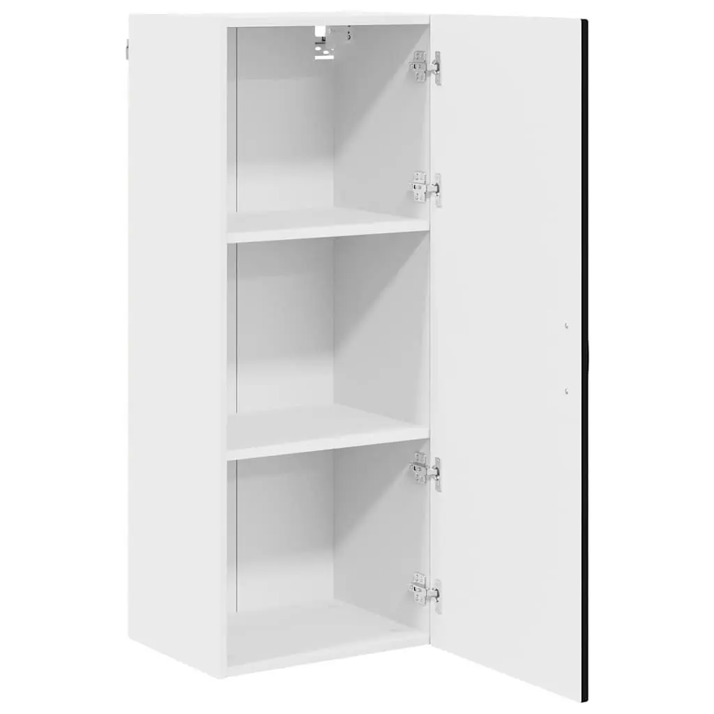 Black Engineered Wood Wall Cabinet for Kitchen Storage