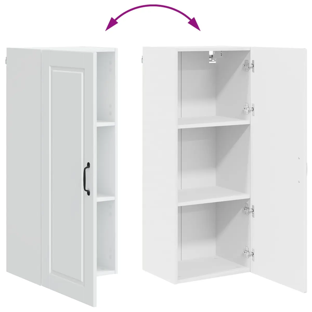 Wall Cabinet High Gloss White Modern 40 x 31 x 100 cm Engineered Wood