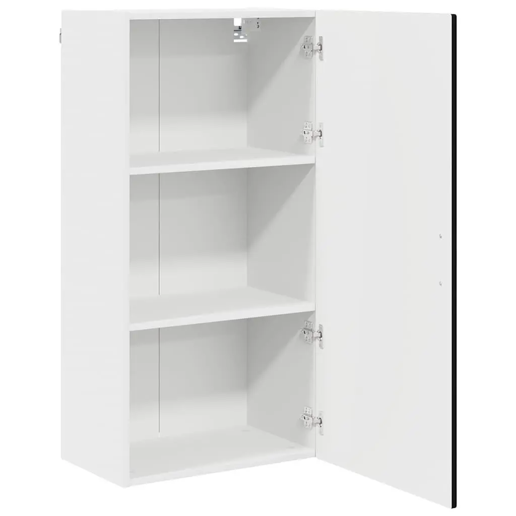 Black Engineered Wood Wall Cabinet for Kitchen