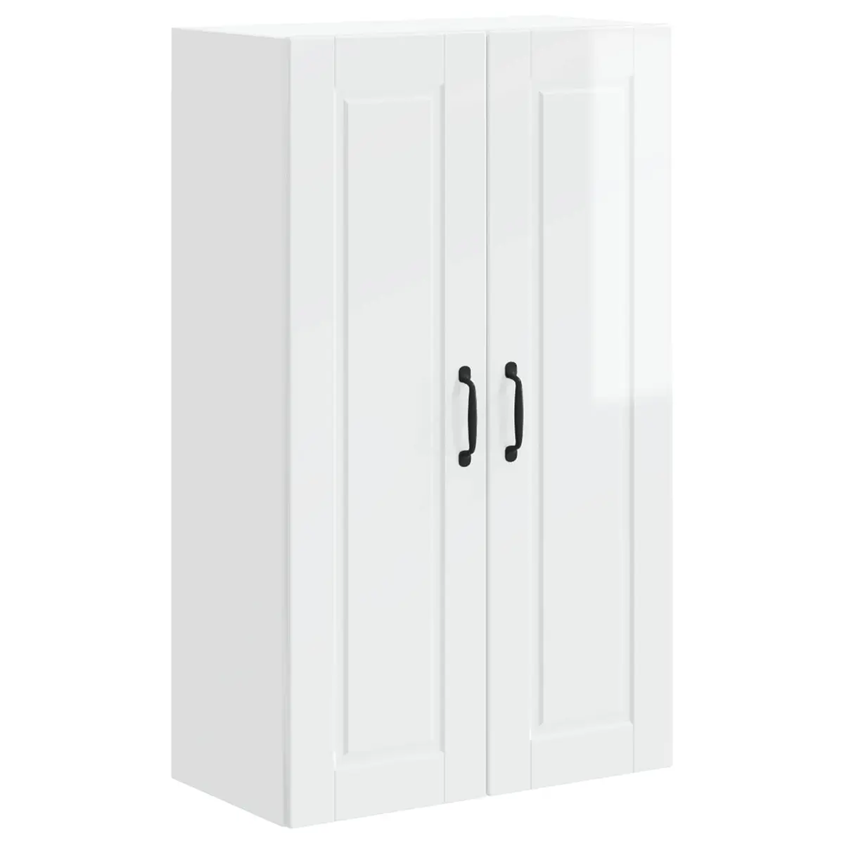 Kitchen Wall Cabinet High Gloss White 60 x 31 x 100 cm Storage Cupboard Shelves