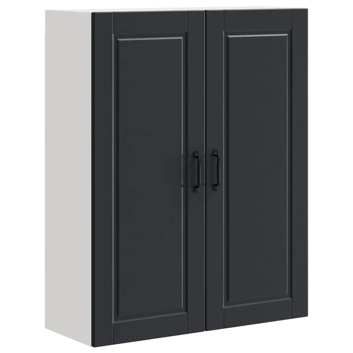 Black Engineered Wood Wall Cabinet for Kitchen Storage