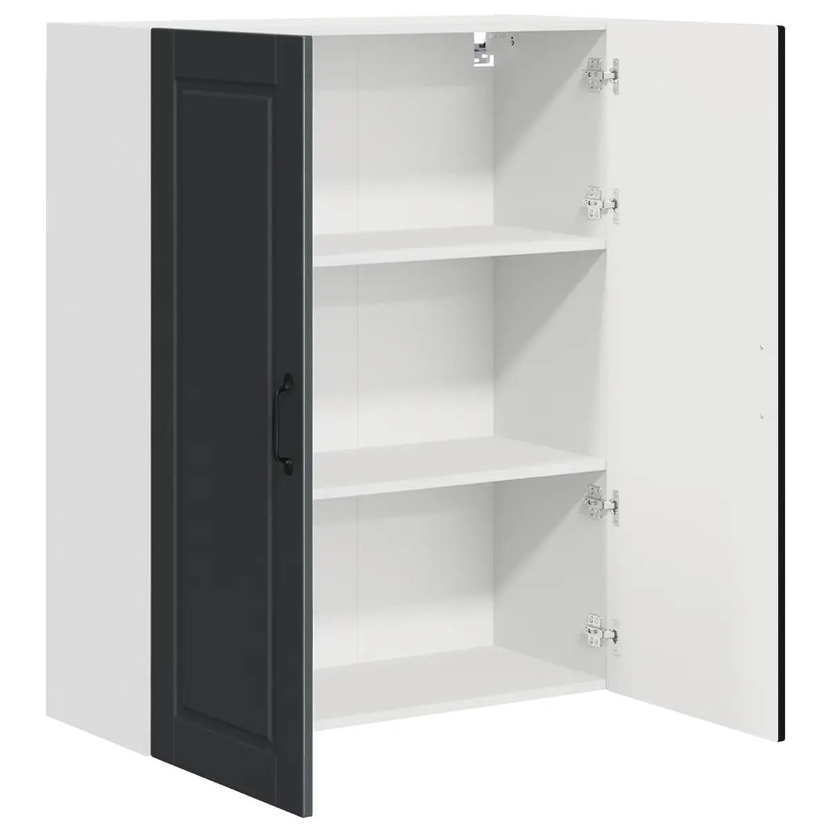 Black Engineered Wood Wall Cabinet for Kitchen Storage