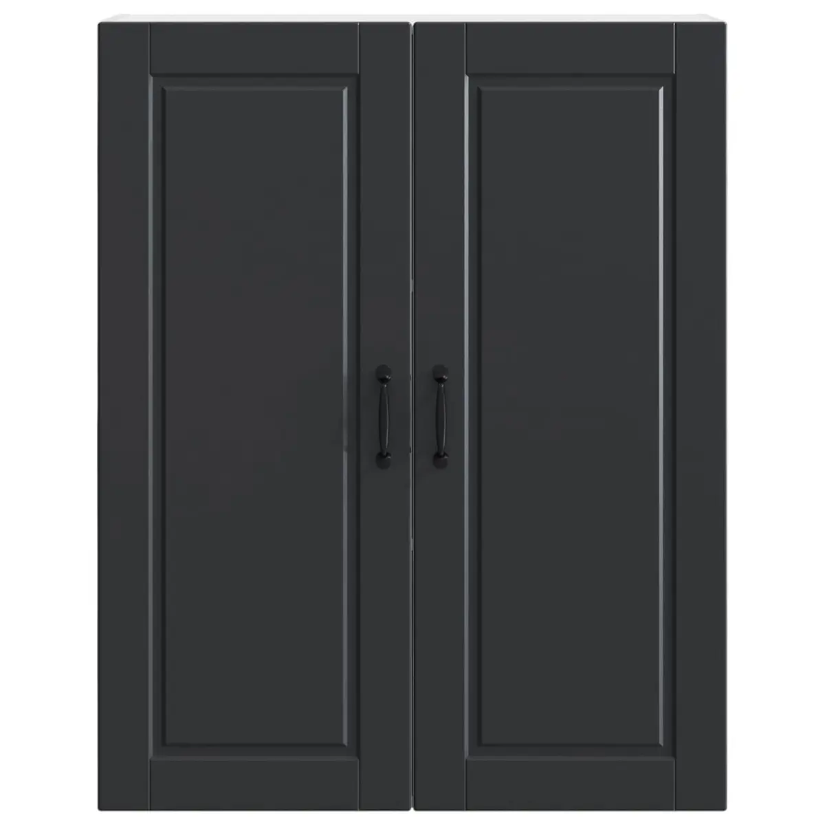 Black Engineered Wood Wall Cabinet for Kitchen Storage