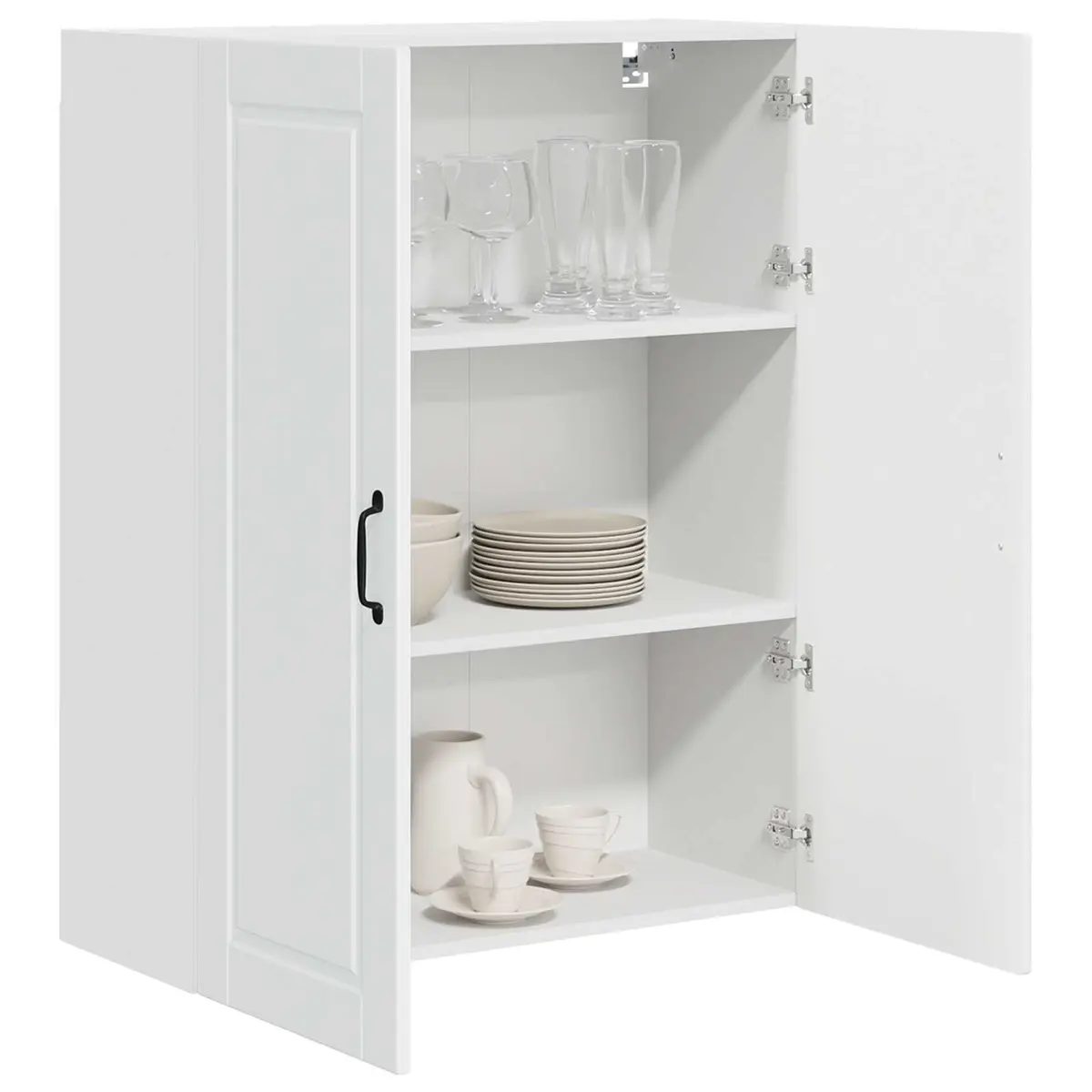 Wall Cabinet High Gloss White 80 x 31 x 100 cm Engineered Wood Wall-Mounted