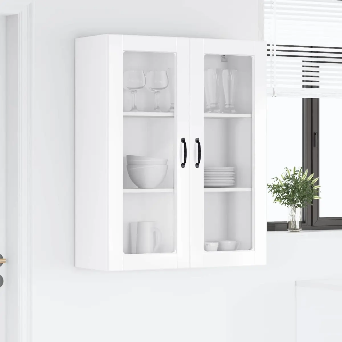 High Gloss White Wall Mounted Kitchen Cabinet