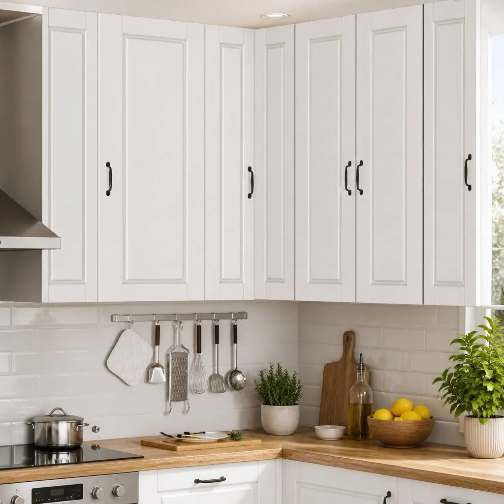 Corner Kitchen Cabinet in White for Organized Storage