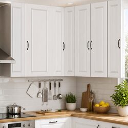 Corner Kitchen Cabinet in White for Organized Storage