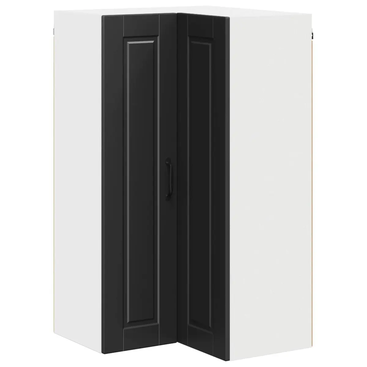 Black Wall Corner Kitchen Cabinet with Storage Shelves